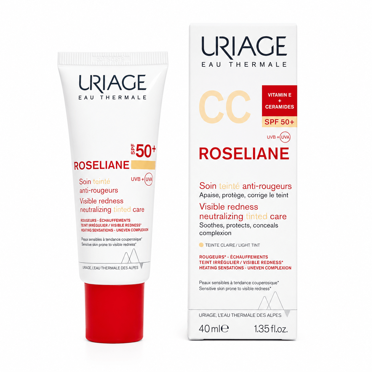 URIAGE ROSELIANE SPF 50 LIGHT TINT-Anti-Rojeces con Color 40ml