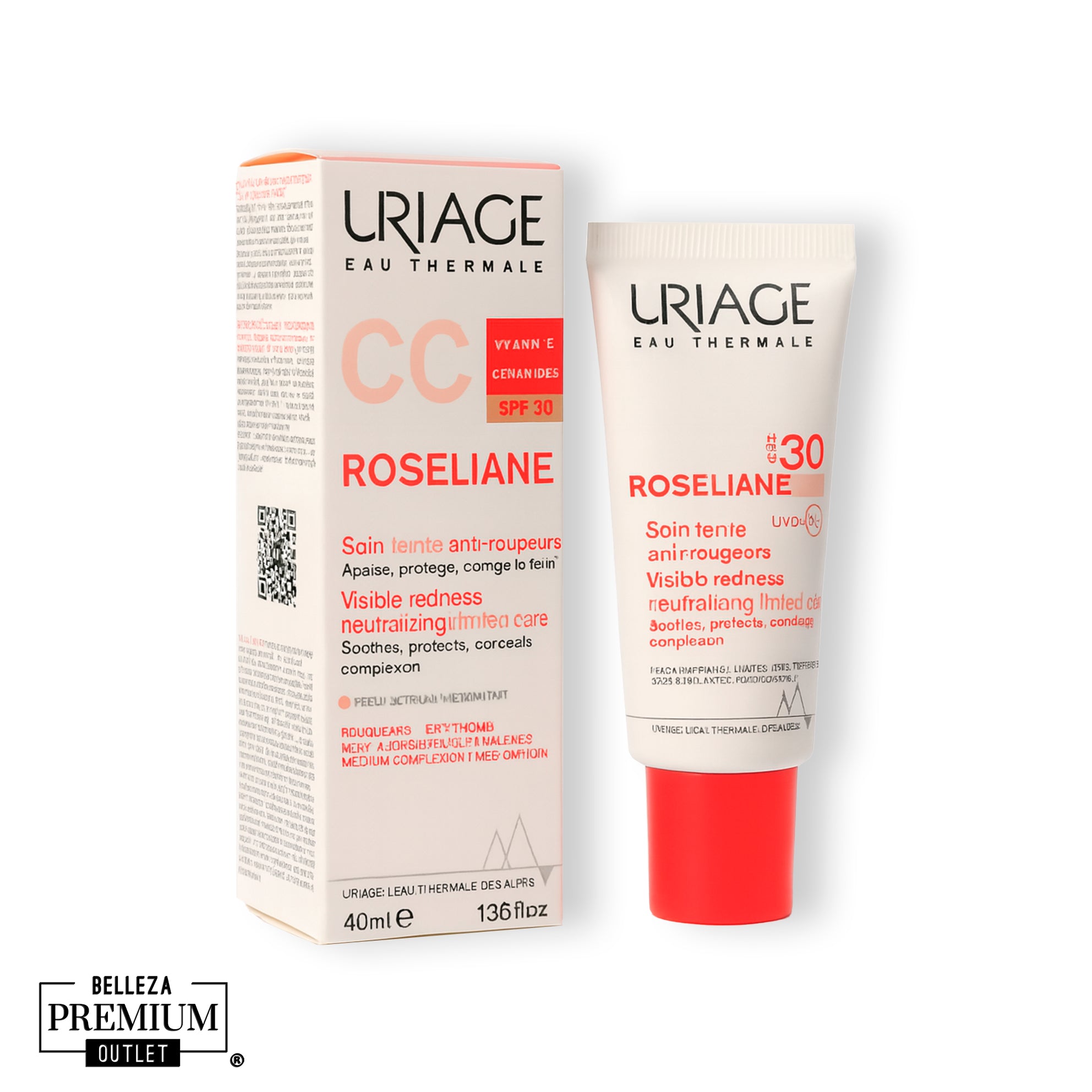 Uriage Roséliane CC Crème SPF30 40ml – Corrección del Color y Protección Solar para Piel Sensible