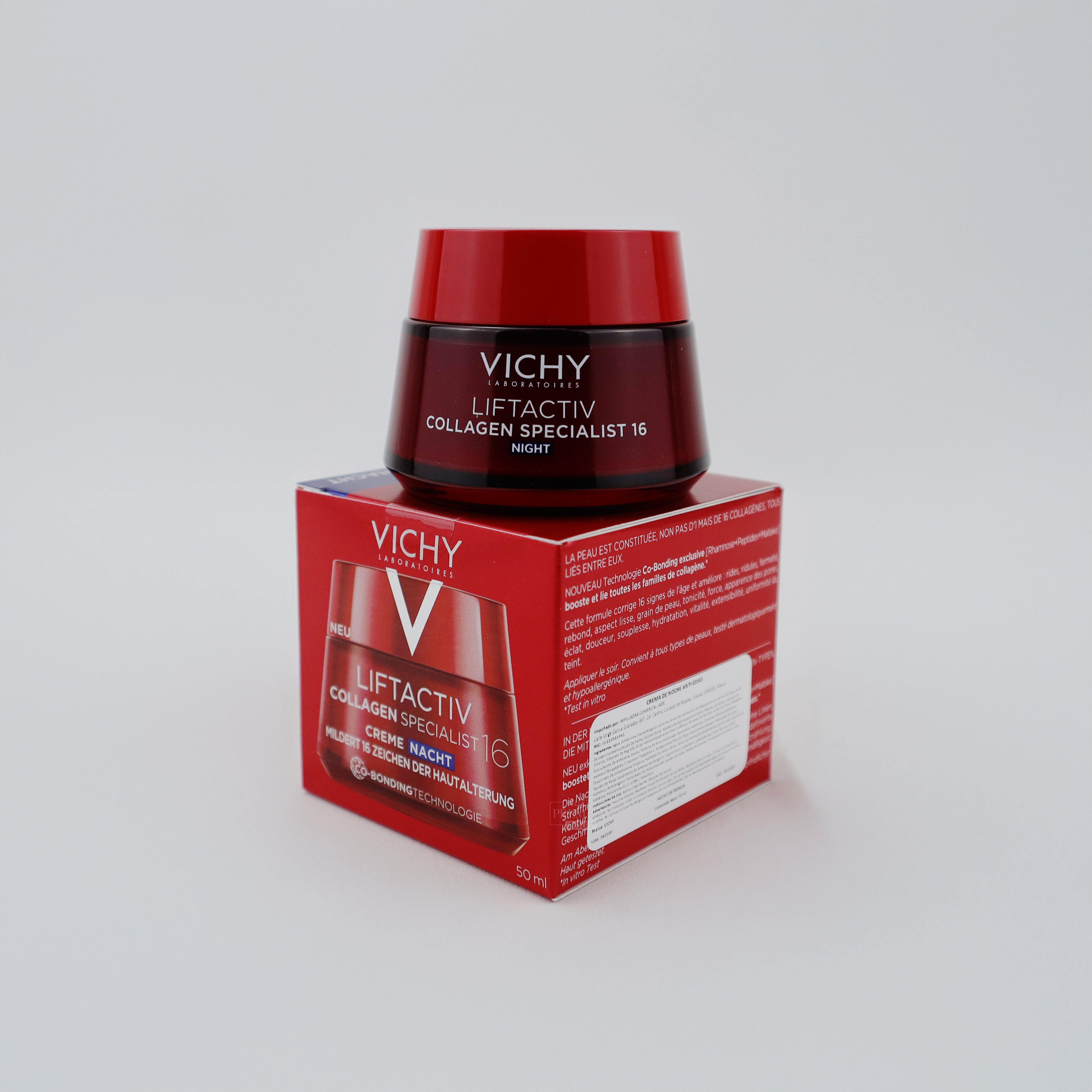 Vichy Liftactiv Collageen Specialist Nuit 50ml:Recupera firmeza y juventud mientras duermes.