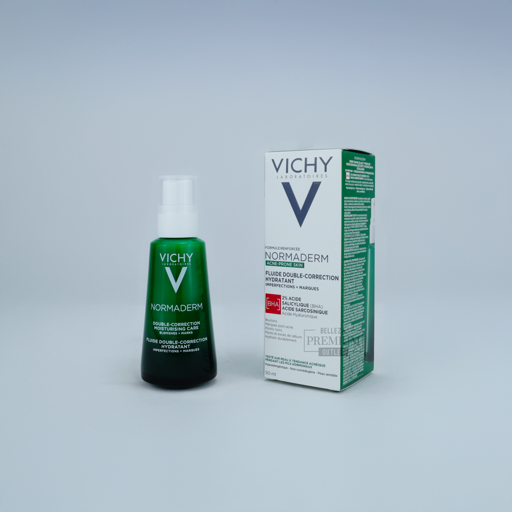 Vichy Normaderm Fluide Double-Correction Hydratant 50ml – Hidratante Diario con Acción Antiimperfecciones y Reparadora