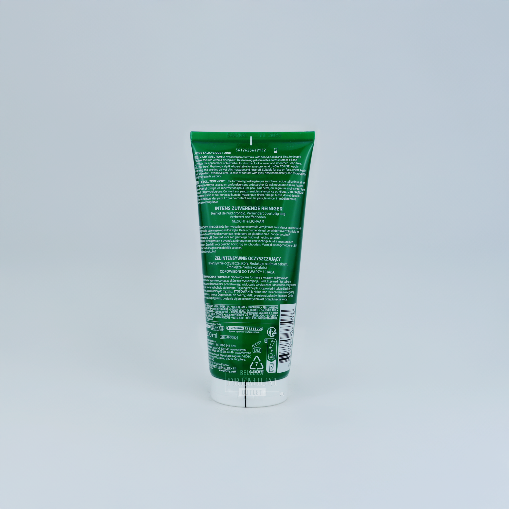 Vichy Normaderm Phytosolution Intensive Purifying Gel 200ml – Limpieza Profunda para Piel Grasa y Propensa a Imperfecciones