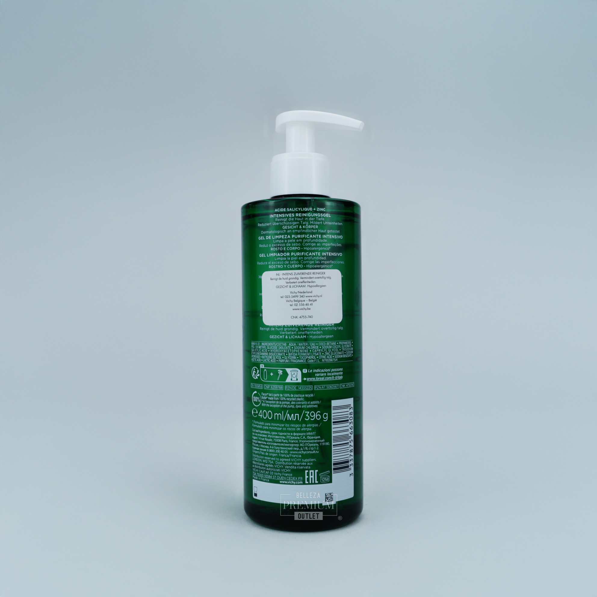 Vichy Normaderm Phytosolution Intensive Purifying Gel 400ml – Gel Limpiador Purificante para Piel Grasa y con Imperfecciones