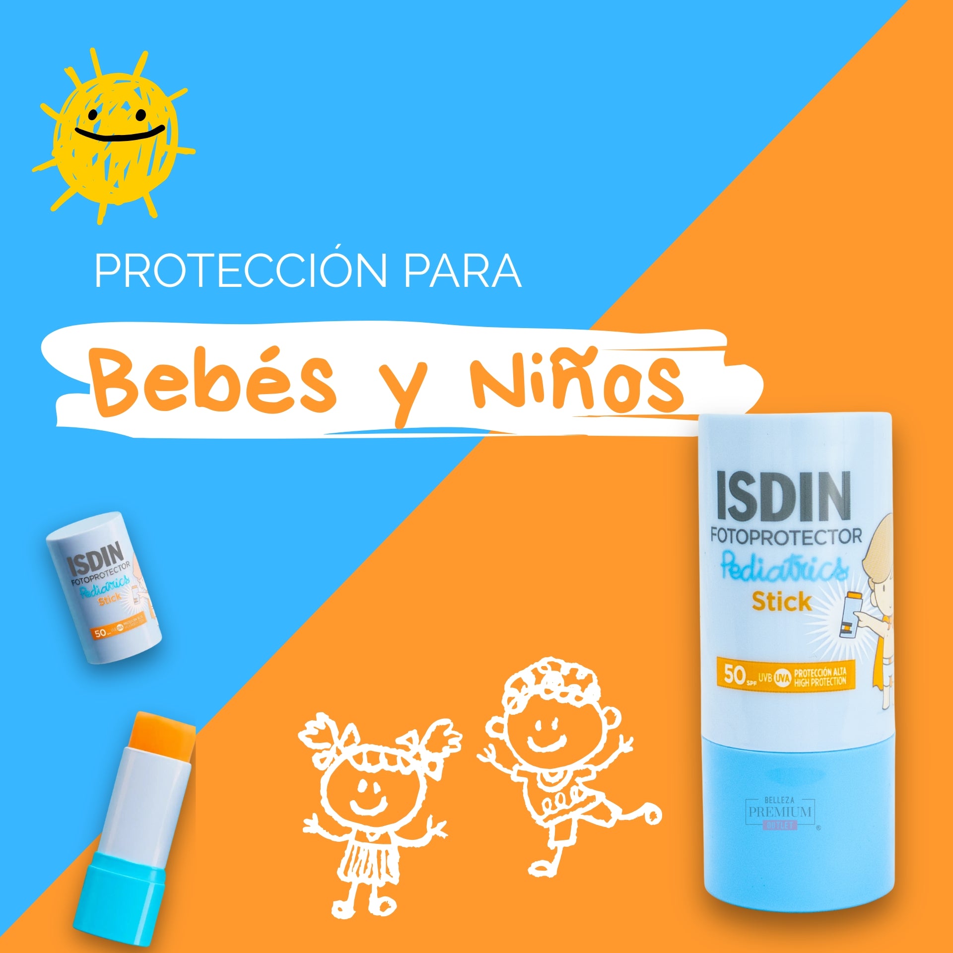 Isdin Invisible Stick Pediatrics SPF50 10g – Protector Solar en Barra para Niños y Piel Sensible