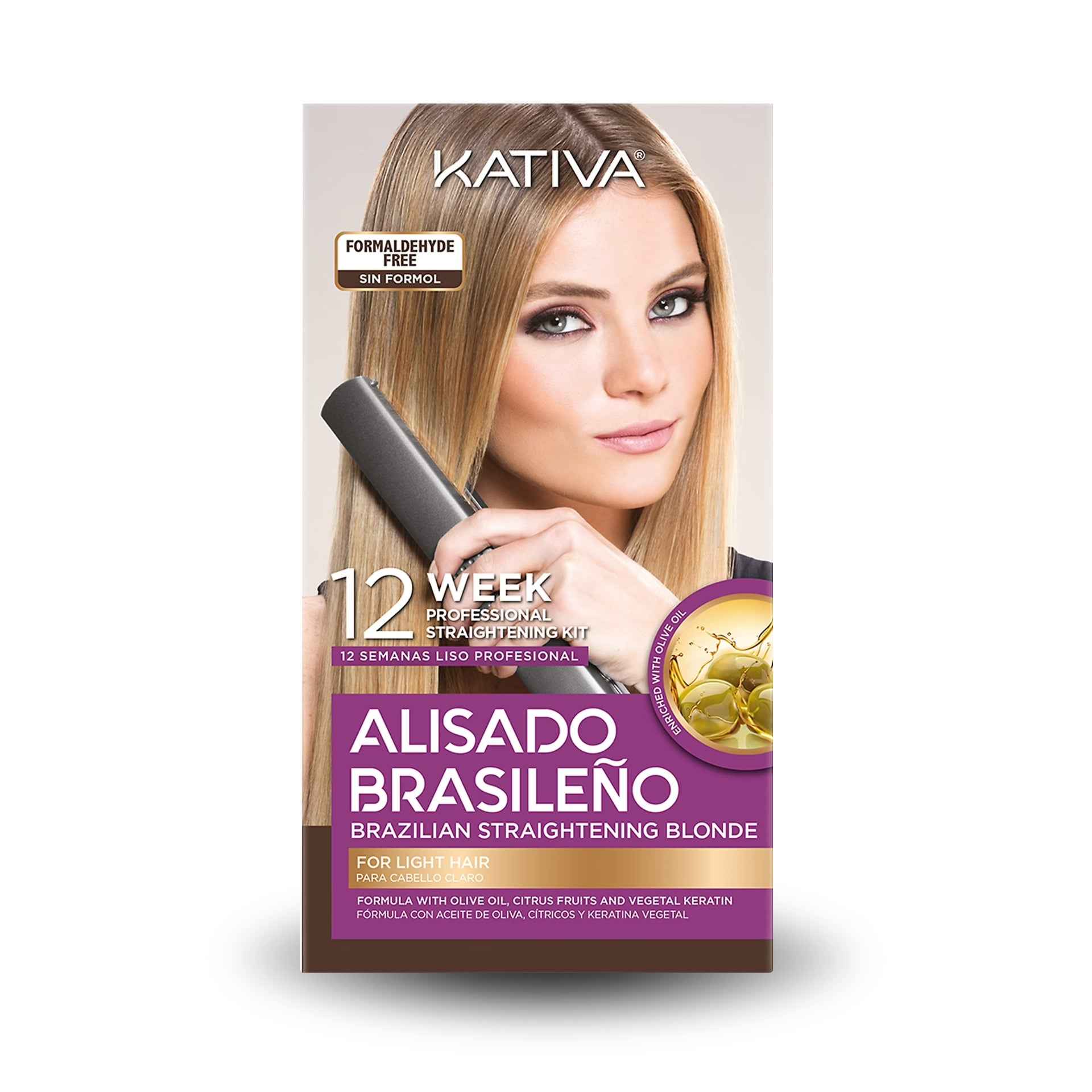 Kativa Alisado Brasileño Keratina Vegetal Cabello Claro 12 Semanas
