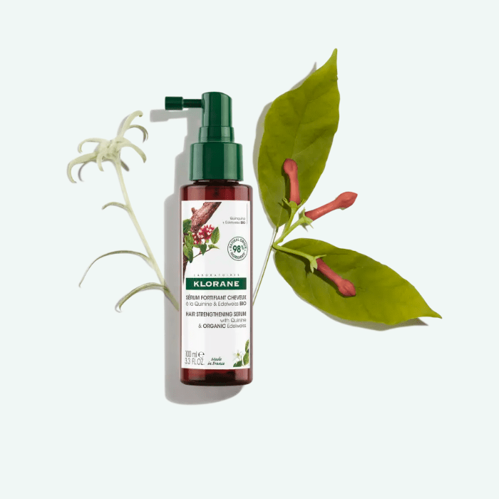 Klorane Strengthening Serum with Quinine and Organic Edelweiss 100ml — Suero Fortalecedor y Revitalizante para Cabello Fino y Quebradizo