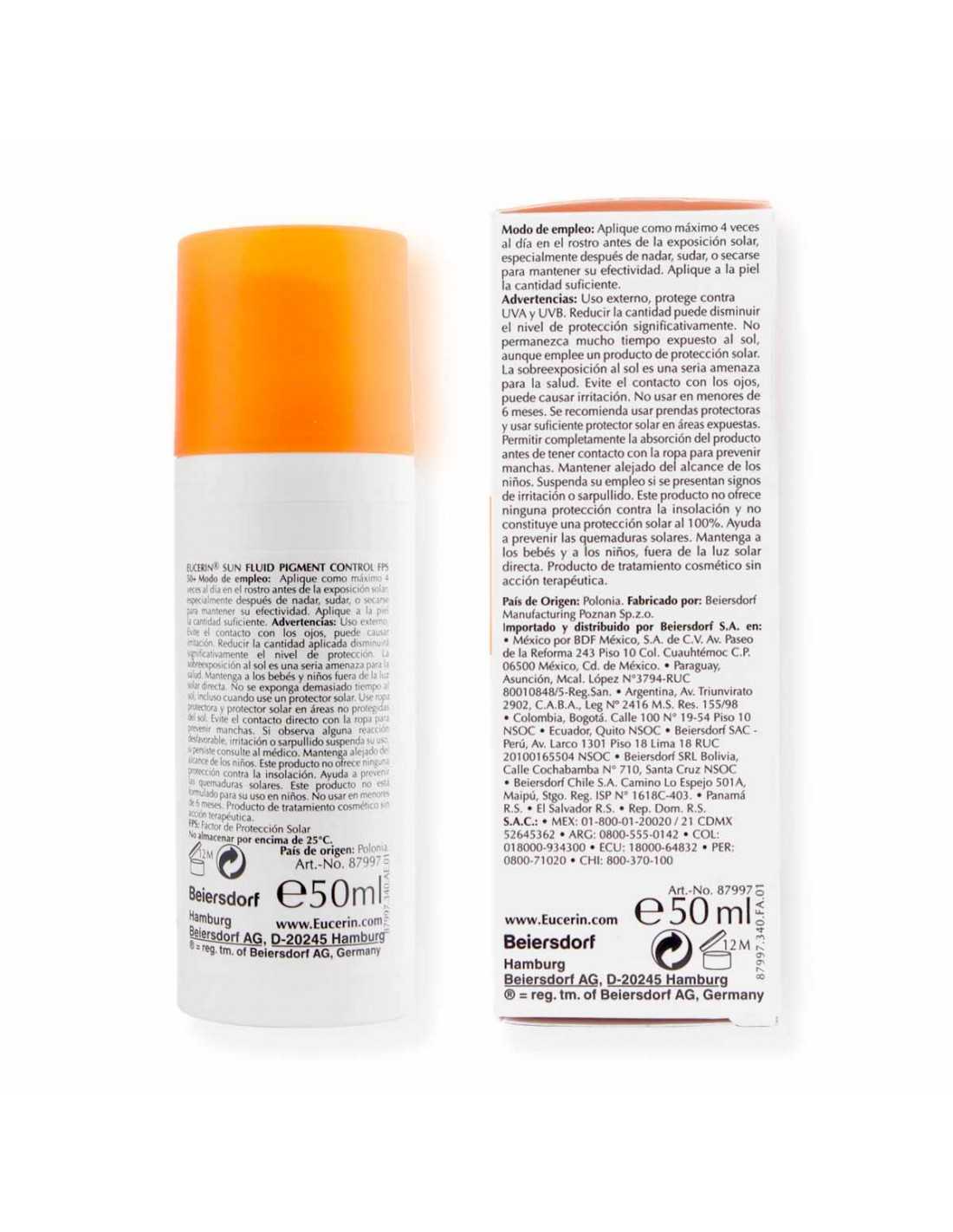 Eucerin Sun Oil Control SPF 50+ Tono Medio 50ml – Protector Solar Facial con Control de Brillo